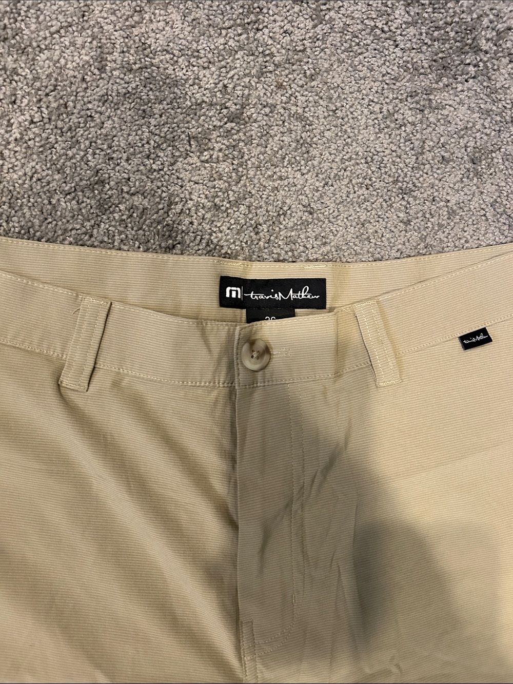 Travis Mathew Men's Tan Flat Front Shorts - Picture 2 of 2